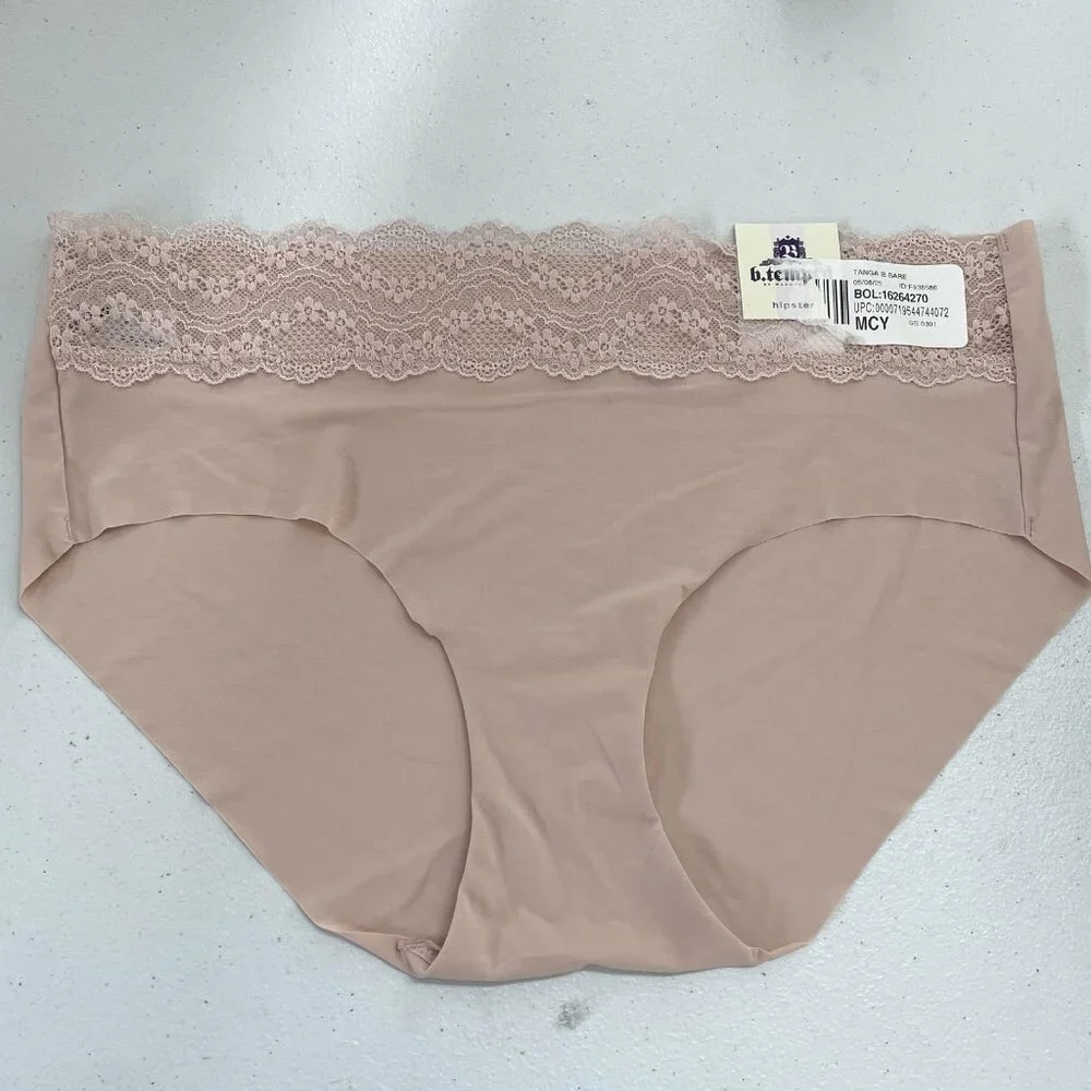 b.tempt'd by Wacoal Panties Womens Large US 7 2 Pack Nude Hipster B.Bare Lace‎
